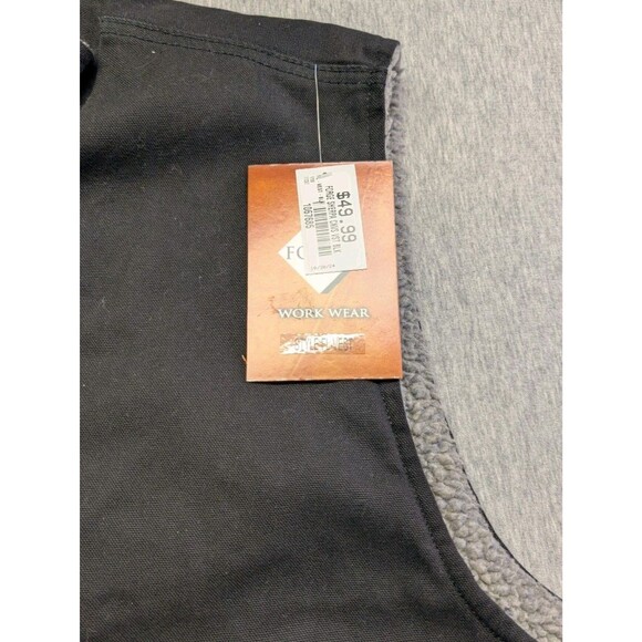 New Forge Vest Mens Black Cotton Sherpa Lined Workwear Full Zip Western Size 2XL - Picture 5 of 11
